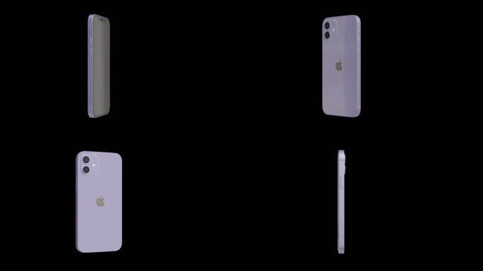 苹果iPhone 12紫色手机透明背景