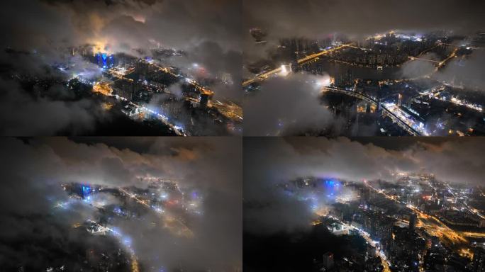 珠海城市夜景穿云