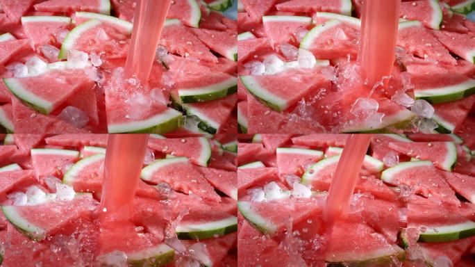 西瓜冰块西瓜汁吃西瓜西瓜冰