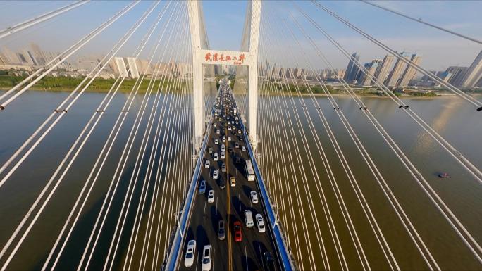 武汉长江二桥穿越机航拍