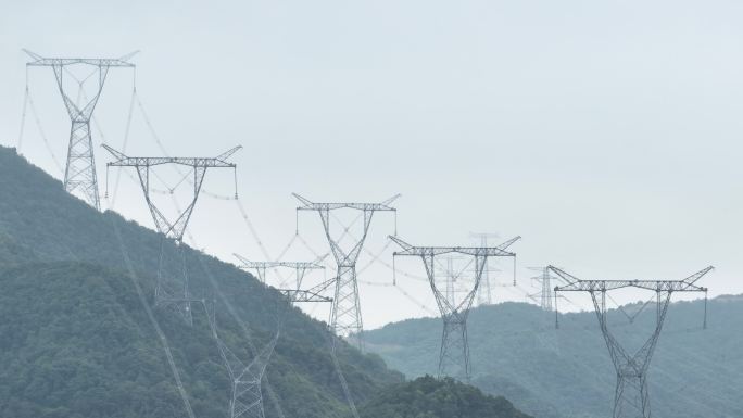 浙江山区山顶电力电网电塔高压线特高压