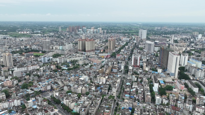 航拍北海合浦县城市大景