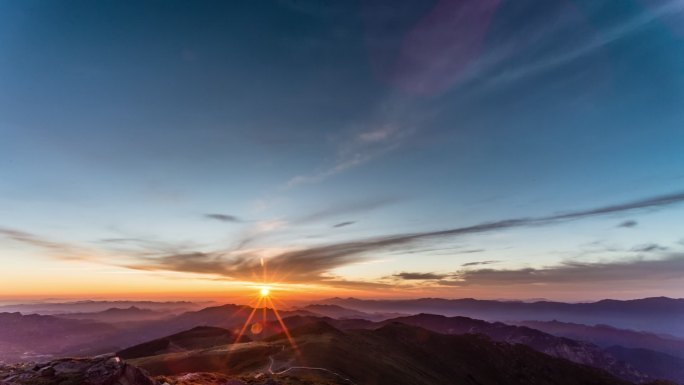 北京门头沟灵山日出延时拍摄