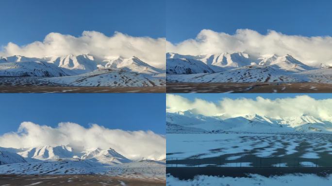 西藏 拉萨 火车 风景 雪山