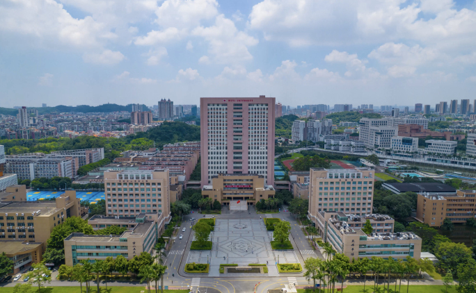 江门城市 五邑大学 延时航拍