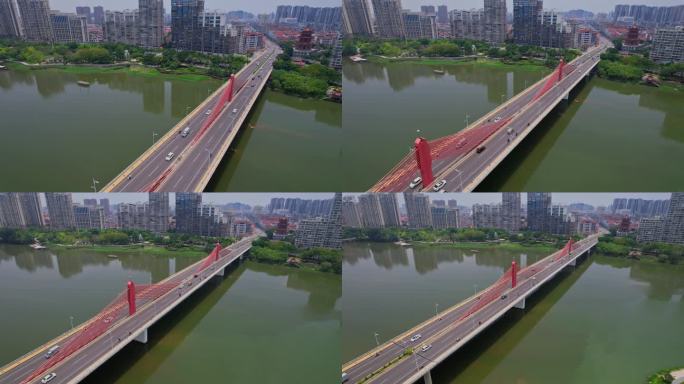 航拍漳州战备大桥建筑风光