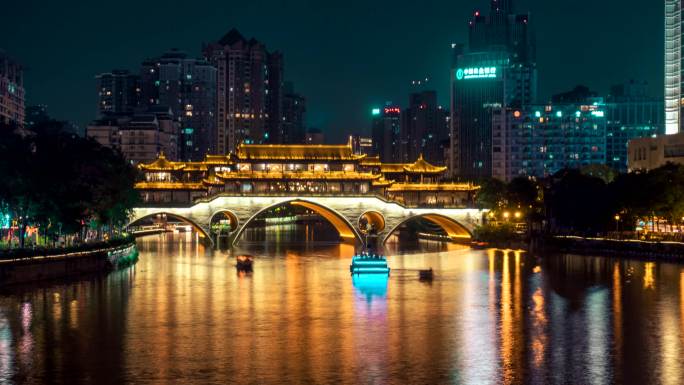 4K安顺廊桥夜景延时