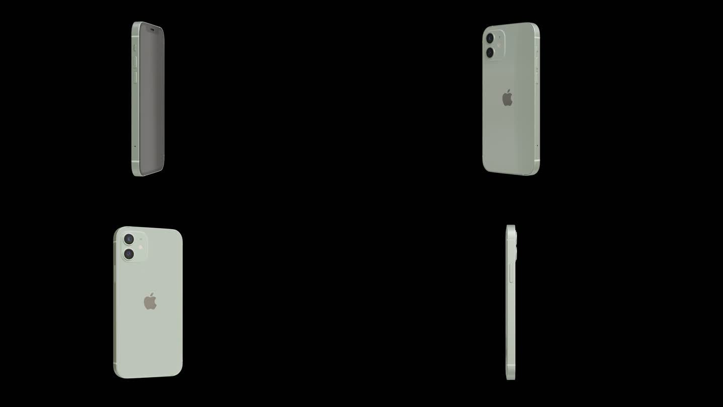 苹果iPhone 12绿色手机透明背景