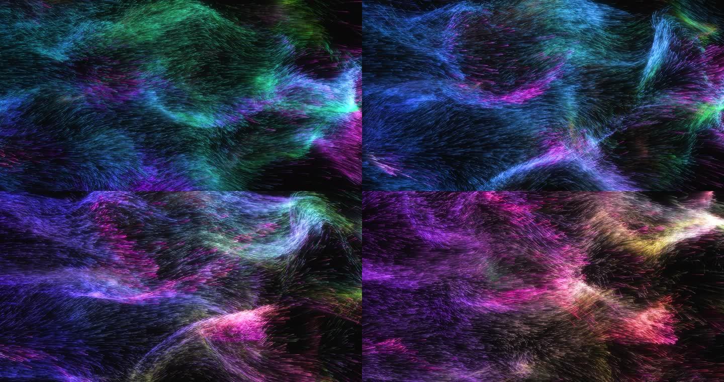 4k唯美粒子线条粒子流动艺术抽象视觉创意
