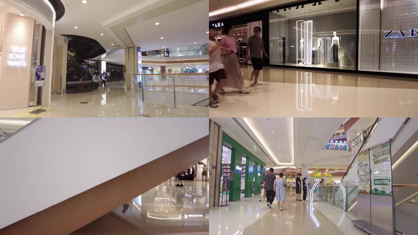 商场逛街购物人群人流空镜头视频素材44