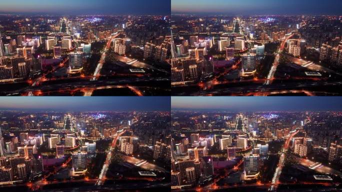 4K正版-航拍西安金融中心城市夜景06