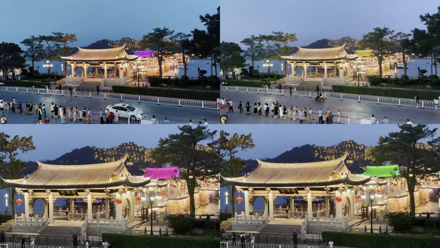 潮州老城广济桥夜景延时摄影