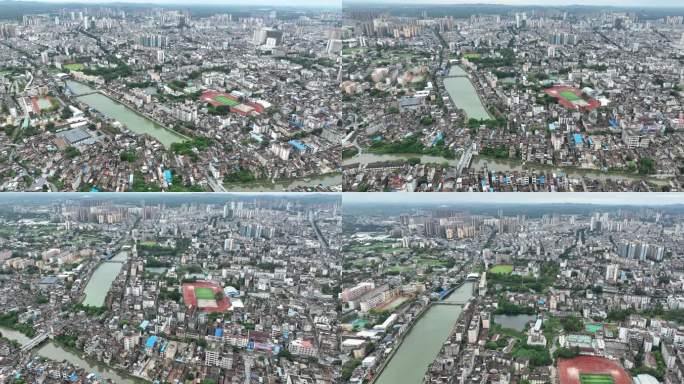 航拍北海合浦县城市大景