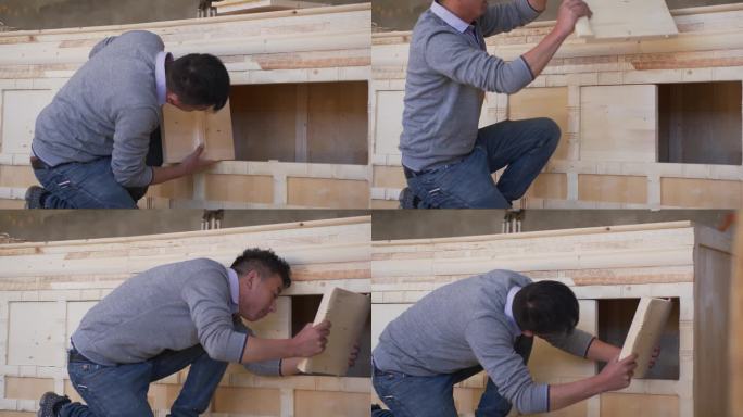 手工艺中国制造 木匠 做鼓 木工 工匠