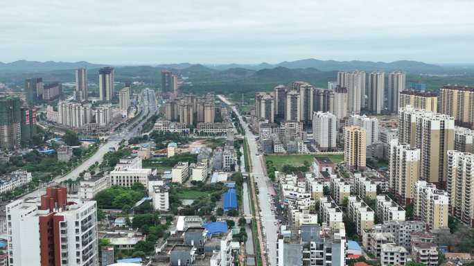 航拍北海合浦县城市大景