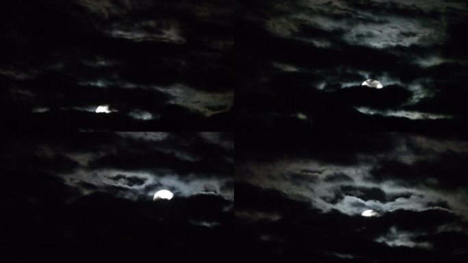 乌云中升起月亮