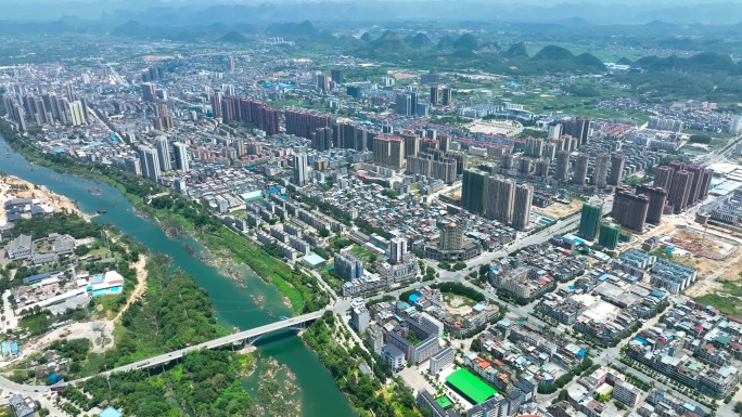 航拍河池宜州大景
