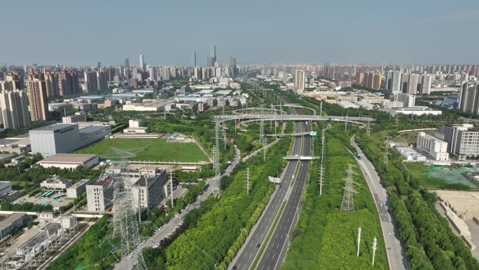 西安城市风光南三环城市绿化生态环境立交桥