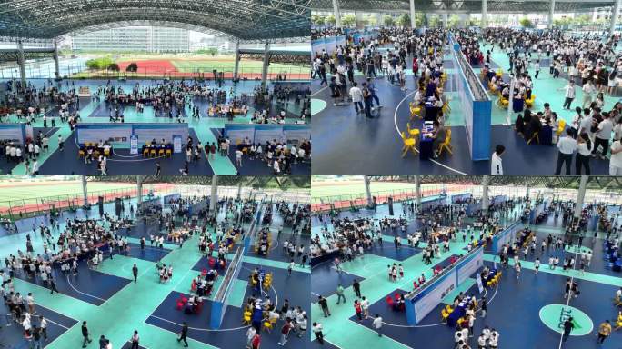 东莞校园招聘会4K航拍+延时