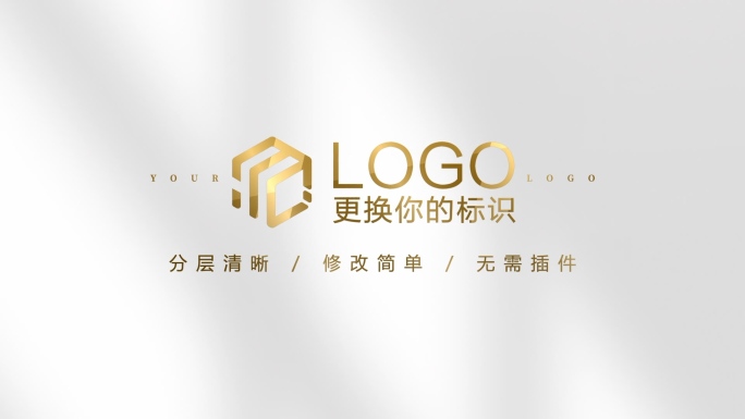 【原创】简洁金色质感LOGO（无插件）