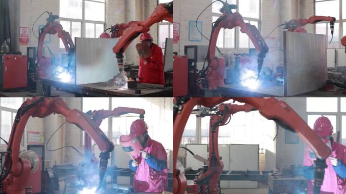 全自动机器人焊接 工人激光切割