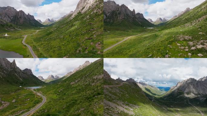 高原圣湖湖泊石山