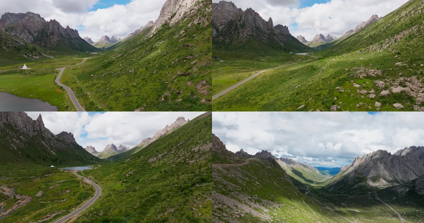 高原圣湖湖泊石山