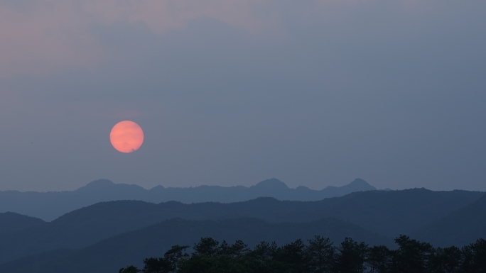 阳光 日落 月亮 天空 云彩 延时