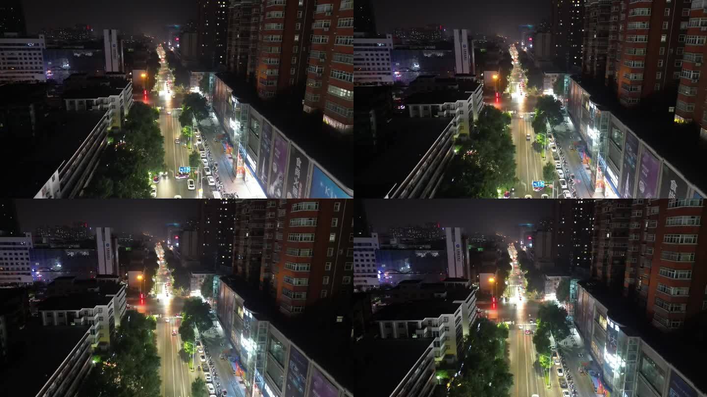 河南新乡城市夜景交通航拍 (23)
