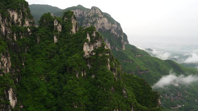 雨后大山 云海 雾气 森林 自然 云台山