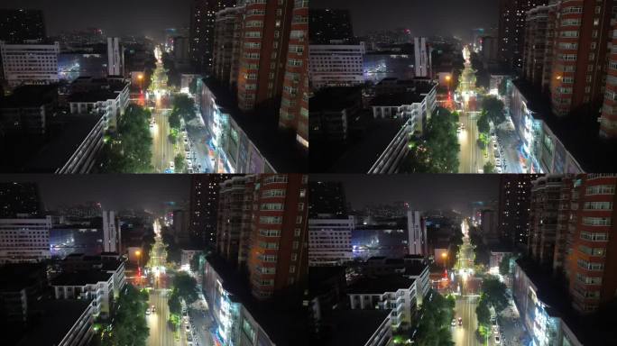 河南新乡城市夜景交通航拍 (11)