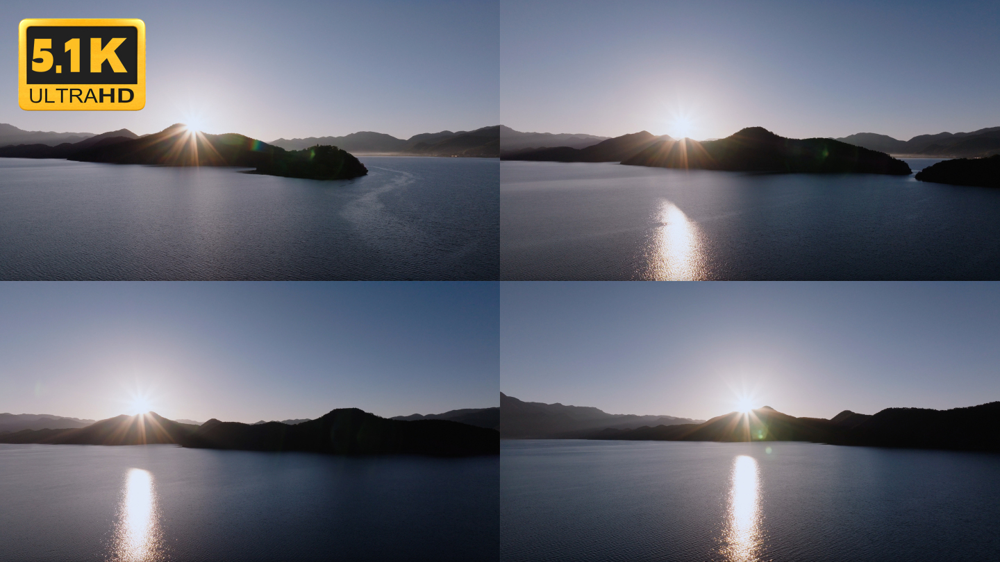 【5K】清晨的泸沽湖风光，泸沽湖日出航拍