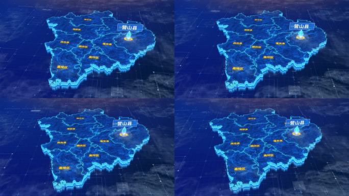 南充市营山县三维蓝色科技地图