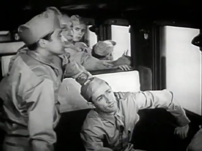 40年代运送兵力 乘坐火车的士兵