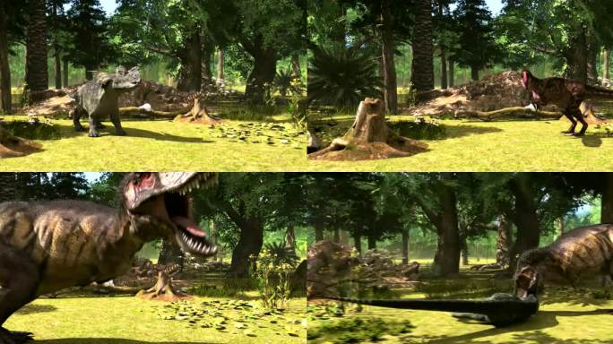 恐龙 打斗 追击 3D恐龙