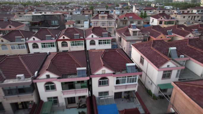 江苏扬州宝应上庄小区城市建筑俯视航拍