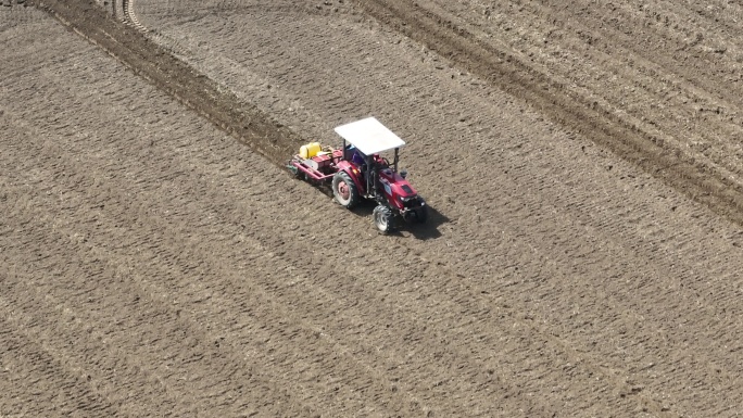 河南农业生产麦收三农生产耕种航拍