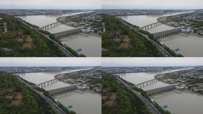 半山楼阁横移城市河流水利大坝横移