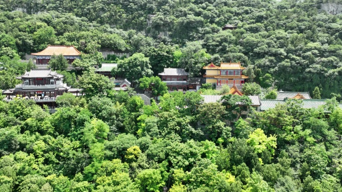 航拍济南千佛山风景区