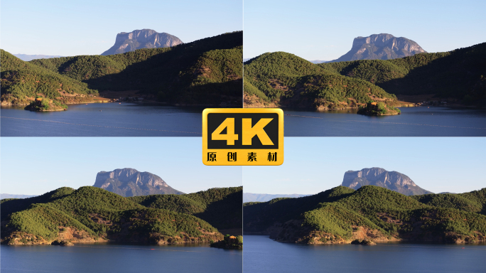 4K-泸沽湖格姆女神山航拍，泸沽湖日出