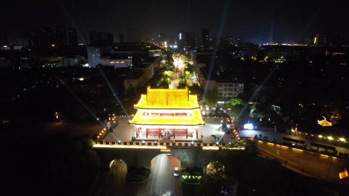 河南开封大梁门夜景航拍 (9)