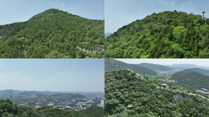 航拍济南千佛山风景区