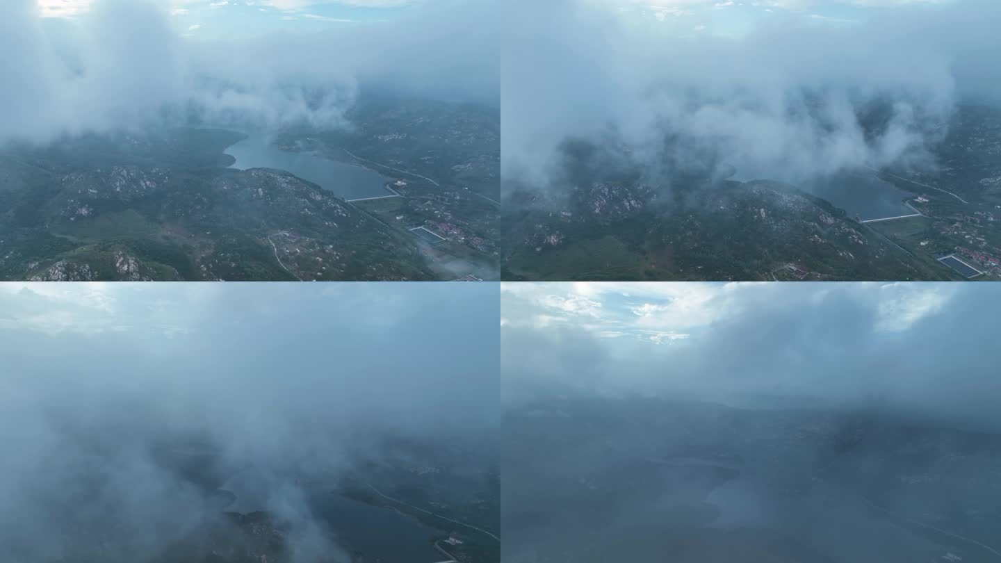 无人机穿越云层航拍云端飞行4K