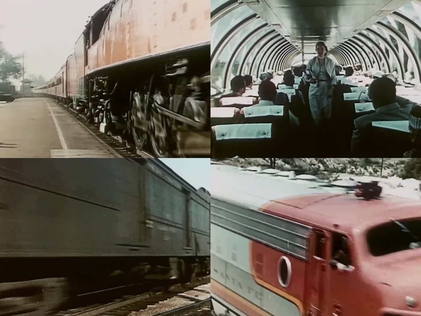 40年代铁路运输 客运列车 货运火车