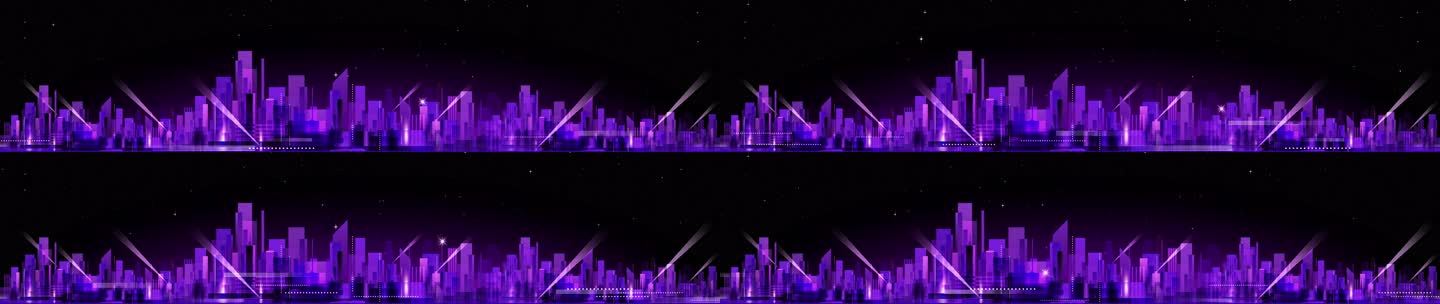 【超宽屏8K】抽象城市几何循环背景 02