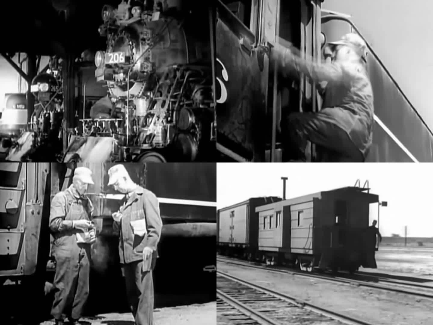 40年代铁路运输 火车检修 到站检修