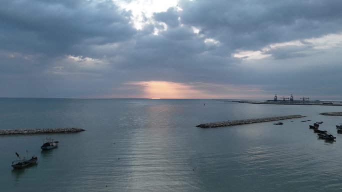 三亚海滩夕阳延时