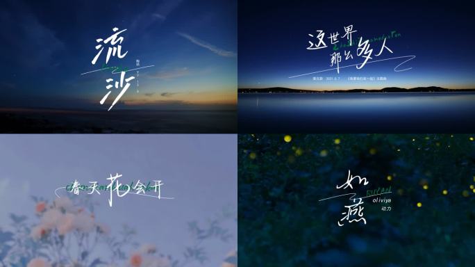 字幕标题艺术文字清新唯美字体排版字幕动画