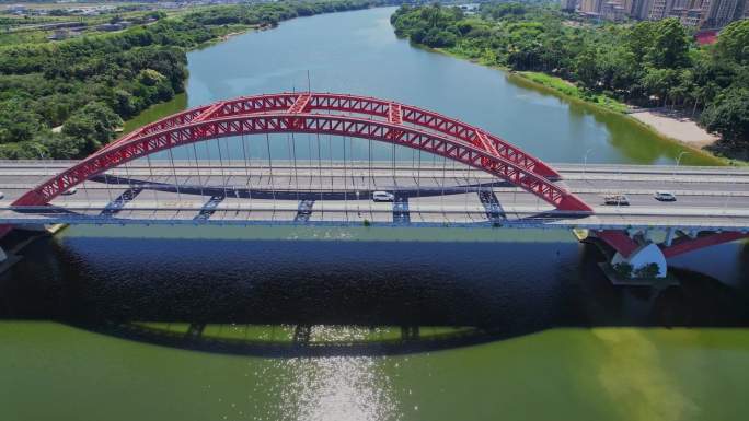 航拍漳州水仙花大桥建筑风光