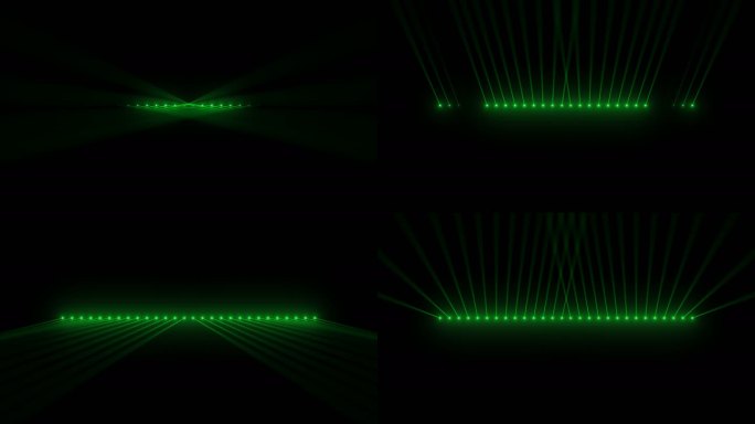 4K绿色动感灯光探照灯带通道中间左右对称